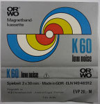 ORWO Einleger K60 VEB Chemiefaserwerk Premnitz / mit "hergestellt" im Schriftzug / ohne Qualitätssiegel