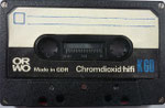 Kassette ORWO (Dessau) schwarz / Aufkleber weiß-schwarz / mit Made in GDR
