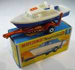 09A Boat and Trailer - Trailer orange / Boot oben weiß mit 8 Aufkleber / aus TP 109