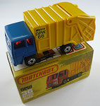 Matchbox 36D Ford Refuse Truck blau / Aufbau gelb / Klappe gelb / Bodenplatte silber