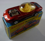 Matcbox 36B Hot Rod Draguar / rotmetallic / Sitze gelb / Verglasung klar / mit Draguar Aufkleber
