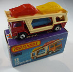 11C Bedford Car Transporter - dunkelrot / creme / Verglasung lila / Bodenplatte unbemalt