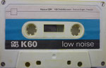 ORWO Kassette K60 VEB Chemiefaserwerk Premnitz / Gehäuse weiß / 4-fach Verschraubung / ohne RMS und Stereo Aufdruck 