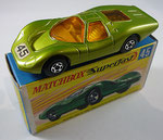 Matchbox 45a Ford Group 6 / gelbgrün / Aufkleber "45" eckig / Bodenplatte anthrazith / Motor grau