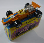Matchbox 34A Formula 1 Racing Car / orange / Aufkleber 16 - schwarz blau gelb / breite Räder