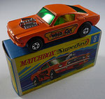 08b Ford Mustang Wild Cat Dragster -  orange / Wild Cat Aufkleber 3-farbig / Bodenplatte schwarz glänzend