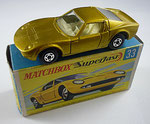 Matchbox 33A Lamborghini Miura / gold / Sitze weiß / Bodenplatte rot / breite Räder