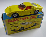 Matchbox 33A Lamborghini Miura / gelb  / Sitze rot / Bodenplatte unbemalt / schmale Räder