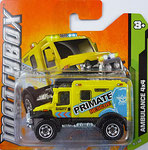 Matchbox 2012-109-845  Ambulance 4x4 (4x4 Scrambulance) / neues Modell / 1.Farbvariante Druck hellblau