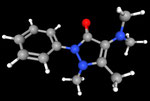 Dimethylaminophenyldimethylpyrazolon (Aminophenazon, Schmerzmittel) - C<sub>13</sub>H<sub>17</sub>N<sub>3</sub>O 