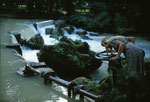 Beate in München, Eisbach, Engl. Garten (C) Eyk Stein, ca. 1980