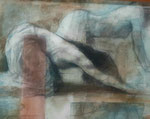papier marouflé pierre noire acrylique