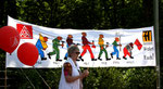 "Wehrt euch !" Transparent der IG Metall beim 1.Mai. Foto: Helga Karl