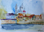 Bamberg, Am Sand, Aquarell (2023)