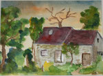 Bretagne, Bauernhaus bei Pouldou, Aquarell (2002)
