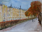 Fürth, Hornschuchpromenade, Aquarell (2025)