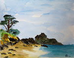 Bretagne, Plage de chevrets,Aquarell (2021)