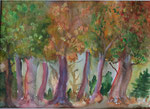 Herbstwald, Aquarell/GouacheMix, (2023)