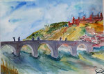 Am Main bei Würzburg I, Aquarell(2017)