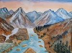 Bergbach, Aquarell (2021) Geschenk für M&L