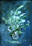 Blumenstock (expressiv), Mixed Media, (2024)