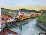 Frankreich, Ambialet am Tarn, Aquarell (2022)