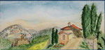 Toskana (nach einer Postkarte), Aquarell (2001)