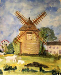 Mühle bei Pouldou, Bretagne, Aquarell (2017