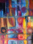 Playing with colors and forms, Ölpastell auf Karton, (2023)