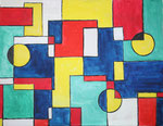 Kontraste von Farbe und Form, Hommage auf Piet Mondrian, Acryl,2024