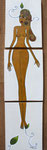 Liane. Triptyque au néopastel et acryl. Sur bois. 15x61. © Saëlle Knupfer 