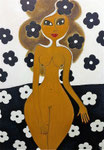 Yin Yang, néopastel aux doigts, acryl sur bois, 50x70 © Saëlle Knupfer.