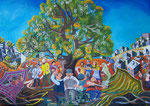 "Fest unter dem Baum", Öl auf Leinwand, 2015.