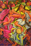 "Ag gül, girmizi gül, sari gül", 70x100, Öl auf Leinwand, 2009.