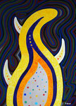 Flame of hope　acrylic Acrylic Gouashe and gloss medium on canvas, 72.7×53cm, GROWS Co., Ltd. Possession