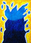 青い炎 #2　アクリル、モデリングペースト、キャンバス　72.7×53cm