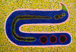 Space larvae　acrylic, gel medium and sandy on canvas,　15.8×22.7cm　Private Collection