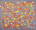 Natural Design #1, Acrylic and Pouring Medium on canvas　38×45.5cm