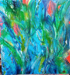 FLORAISONS -  60 X 60-Acryliques- Encres pigmentaire- Graphisme Encre de Chine
