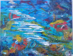 MEDITATION - 92 X 73 - -Acryliques- Encres pigmentaire- glacis à l'huile