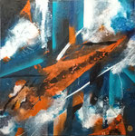 ERUPTION - Mixed média- 60 x 60-Acryliques- Encres pigmentaire- 