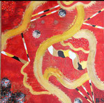 LES CHEMINS - 90 x 90-Acryliques- Encres pigmentaire- Graphisme Encre de Chine