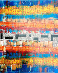 CASE AFRICAINE - Pigments acrylique encre- 60 x 50-Acrylique-glacis aux encres