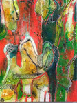 ARBRE LEOPARD - 65 X 50-Acrylique-glacis aux encres