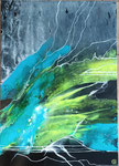 EMERGENCE -92 x 65.Acrylique- glacis aux encres et graphismes à l'encre de Chine.