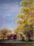 Goldener Herbst/Märzmühle, Aquarell/Aqu.stifte, 40 x 30, 2020