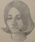 Portrait Mitschülerin, Bleistift, 40x30, 1965