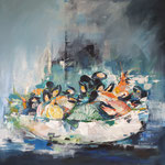 Fruits de Mer, acrylverf op doek, 100x100cm