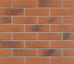 F228, terracotta, genarbt, besandet, Kohlebrandt