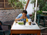 enjoying a vegetarian lunch in Lima, Peru! (Jul 2012)